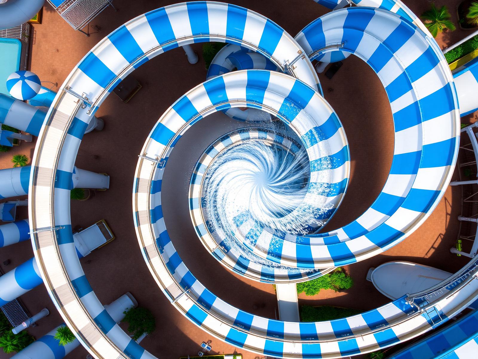 Waterslide aerial